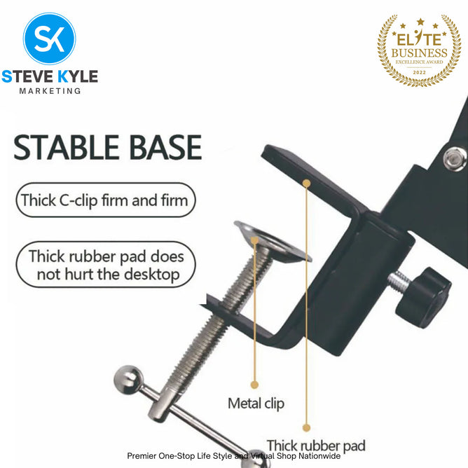 100% High Quality 360 Degree adjustable Lazy holder Long Arm Clip Bracket Phone & Microphone Stand