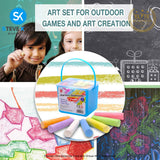 Jumbo Sidewalk Chalk, 20 Pieces 7 Colors, Washable, Non Toxic Chalks Set with Handy Case