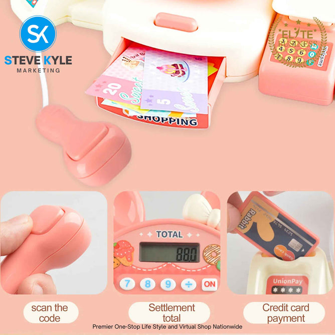 Cash Register Toy Set with Sound Recognition Fun for Kids Pretend Play Best Gift Toy