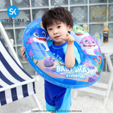 Inflatable Mermaid Baby Shark Swim Ring Floater for Kids and Young Adult Boys and Girls