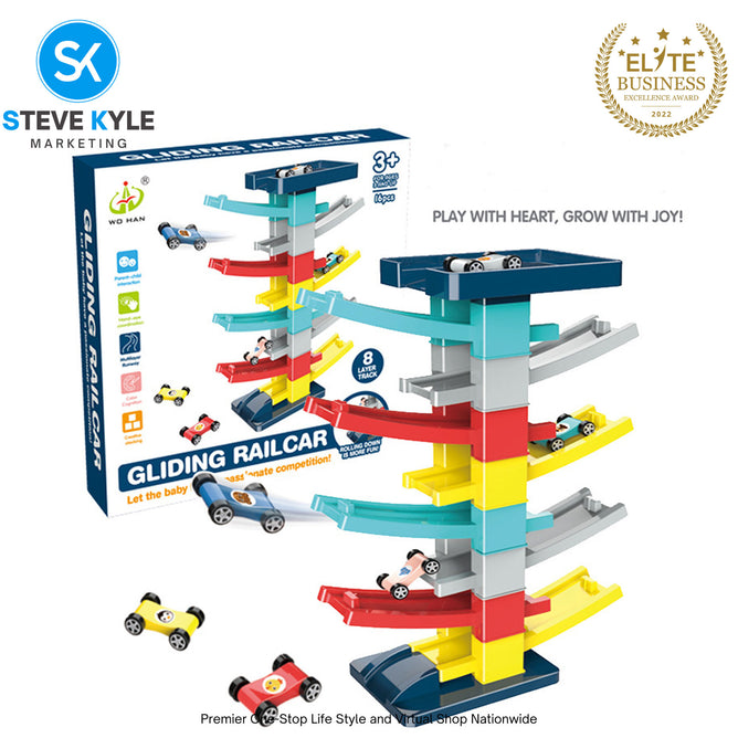 Children Gliding Glide Rail Car Educational Inertia Baby Mini Car Toys Boys and Girls Gift Box