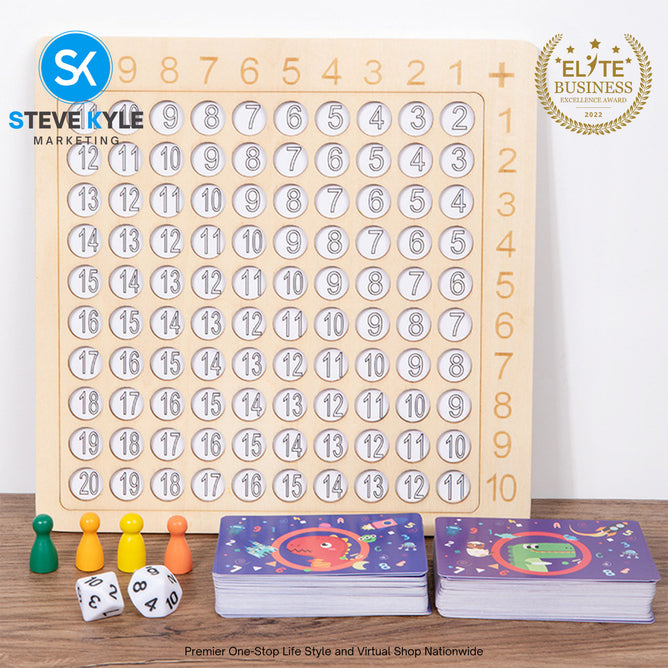 Wooden Math Game, Wooden Math Multiplication and Addition Board for Kids Best Gift for Kids