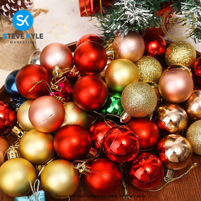 (5CM) 6PCS/12PCS Christmas Ball Set Atmosphere Pendant Decorations
