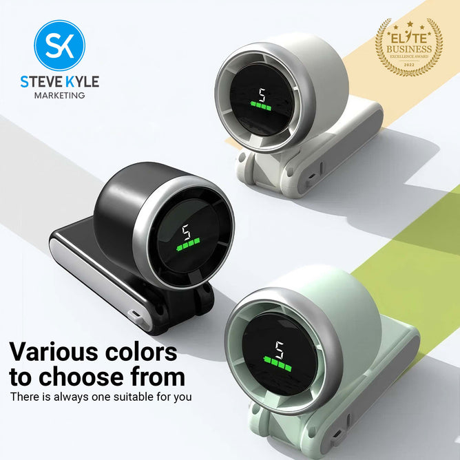 Rechargeable 3-in-1 Handheld Portable Turbo Fan with Lanyard