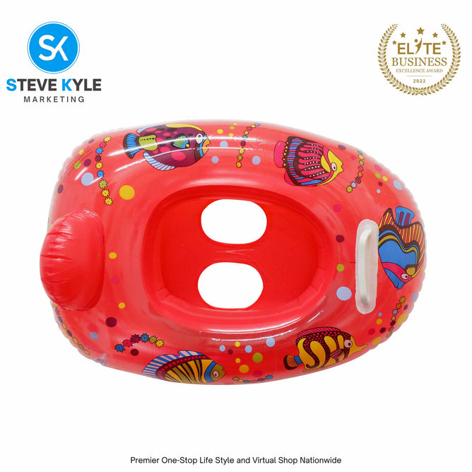 Inflatable Swim Boat Floater Colorful Tropical Fish Design