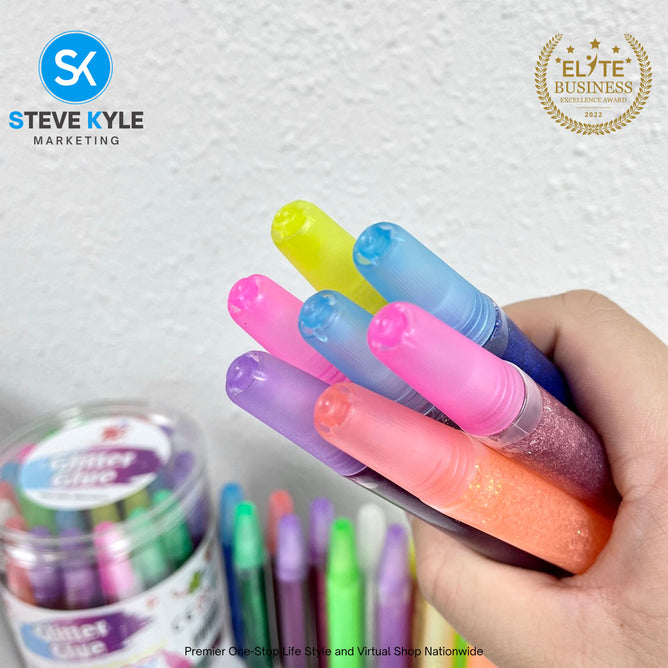 30PCS Non-Toxic Glitters Glue Stationery School Supplies for Kids