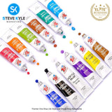 12 Colors Premium Acryclic Paints with 3 Brushes For Students, Crafters & Artists
