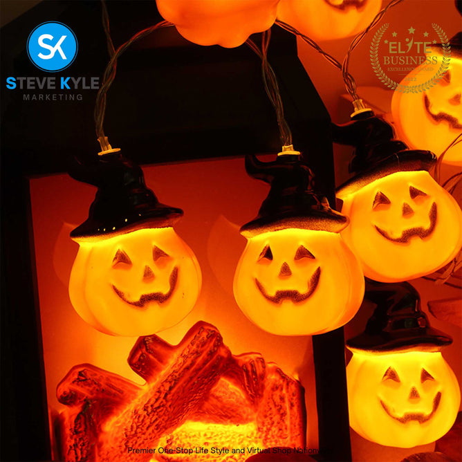 LED Lantern Ghost Festival Decoration Light String Ghost Eyeball and Pumpkin Battery Operated