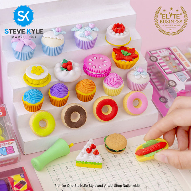4PCS Novelty Erasers Colorful Cute Erasers For Kids Stationery School Supplies