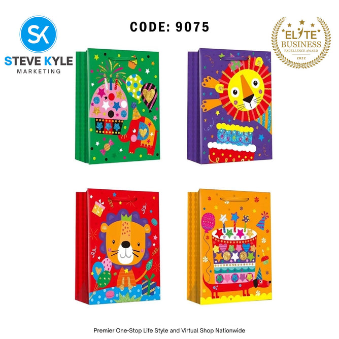 Birthday Gift Bag Happy Birthday Gift Packaging Bag Cartoon Handbag Thickened Flat Pocket