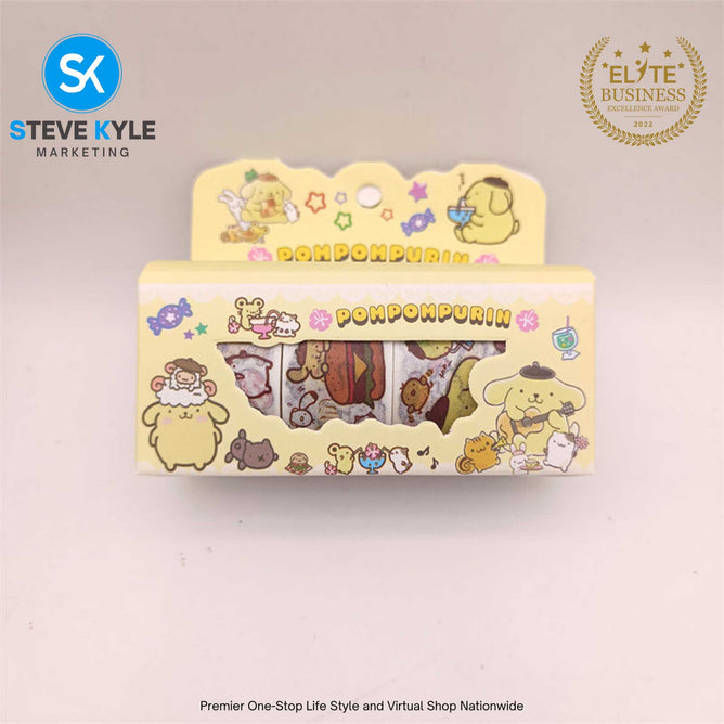 Random Tape Stickers Kawaii Kuromi Melody Cinnamoroll Pompompurin  DIY Sticker Kid Toys Stationery