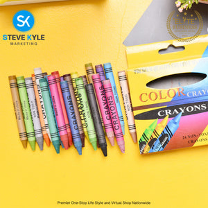 24 Colors Regular Crayon Size Stationery School Supplies for Kids