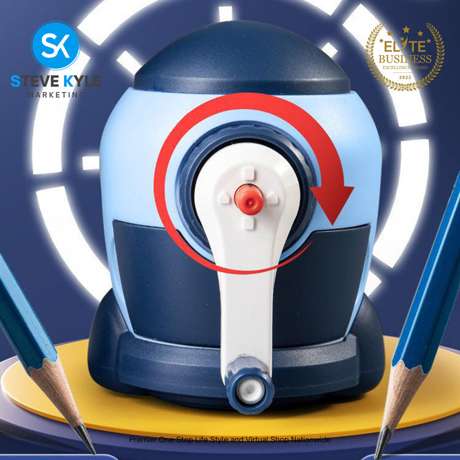 Rocket Space Astronaut Pencil Sharpener Plastic Hand Operated Children's Stationery