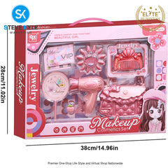Makeup Playset for Girls Pretend Play Hair Stylist Toy Kit Best Gift