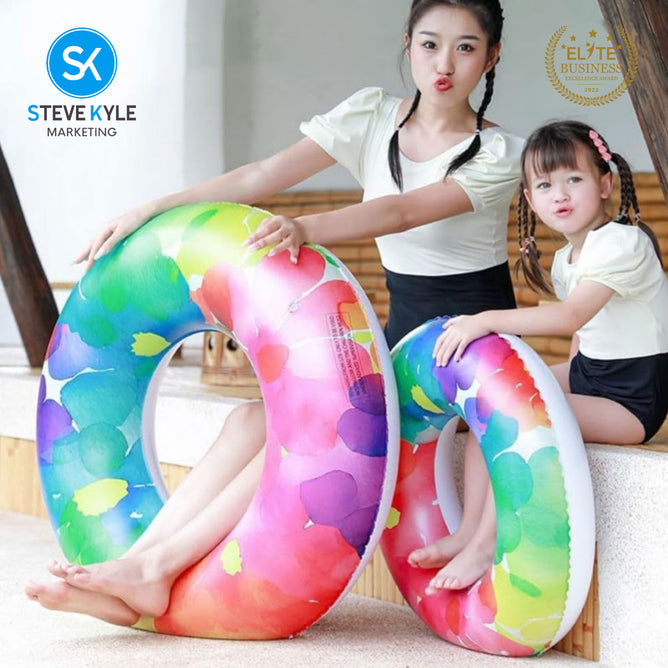 Steve Kyle Inflatable Swim Ring Petal Parade Pattern For Outdoor Water Fun