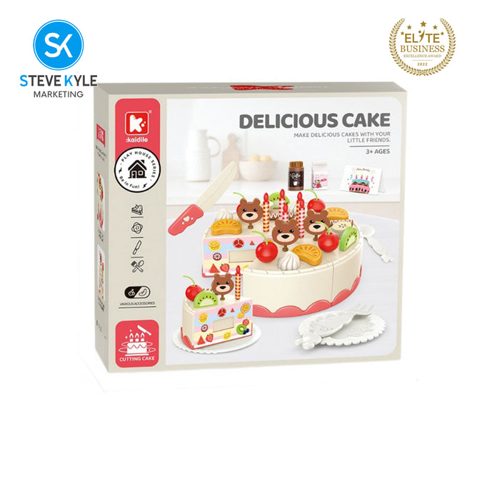 Steve Kyle DIY Delicious Cake 42 Pieces Toy Set Pretend Play Birthday For Kids