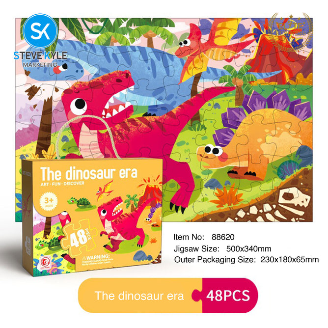 Steve Kyle 48-Piece Cartoon Animal Jigsaw Puzzle Set for Children Early Learning and Development
