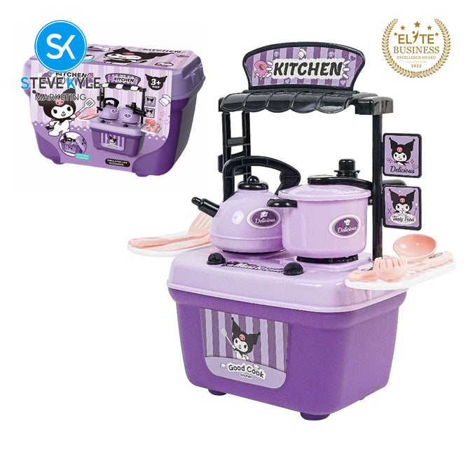 Steve Kyle Portable Mini Kitchen Cooking Playset With Pots Pans Utensils