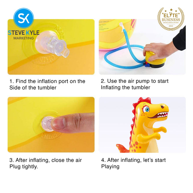 Steve Kyle Inflatable Animal Design Boxer Tumbler Punching Bag Indoor Outdoor Stress Relief Toys
