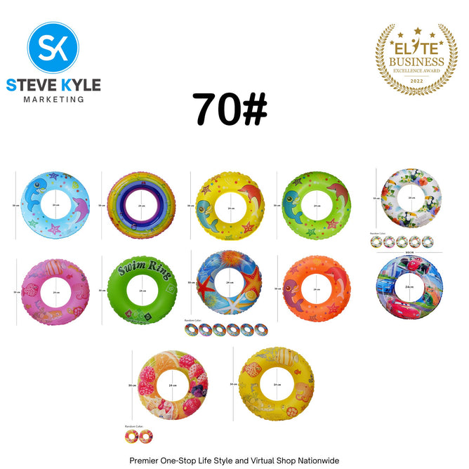 Inflatable Summer Random Design Swim Ring Floater for Kids and Adult Boys and Girls