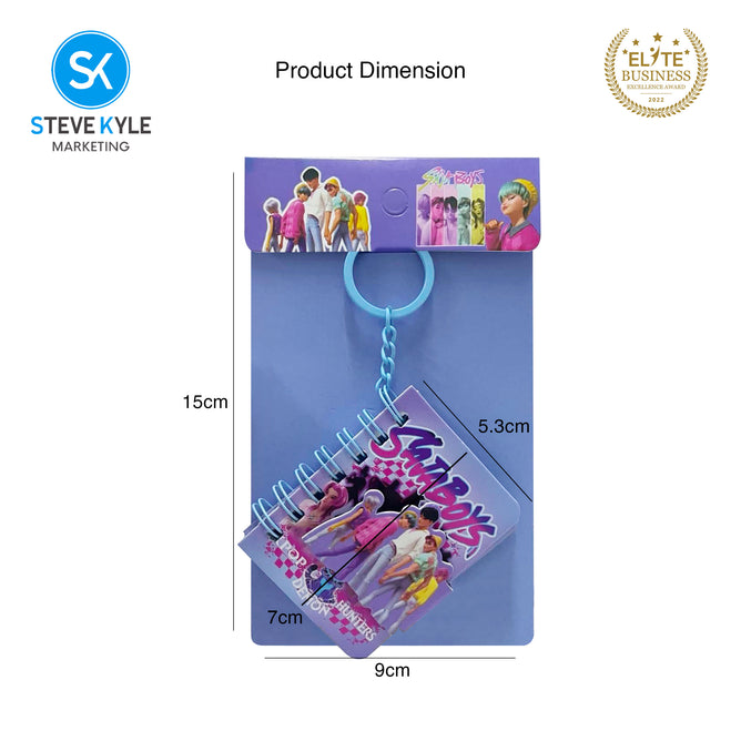 Steve Kyle Colorful Girl Boy Group Theme 55-Page Mini Book Keychain Pendant Random Design For Bag Accessories