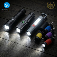 Steve Kyle Waterproof Rechargeable Portable Emergency Flashlight Mini Flashlight for Outdoor Camping and Travel Use