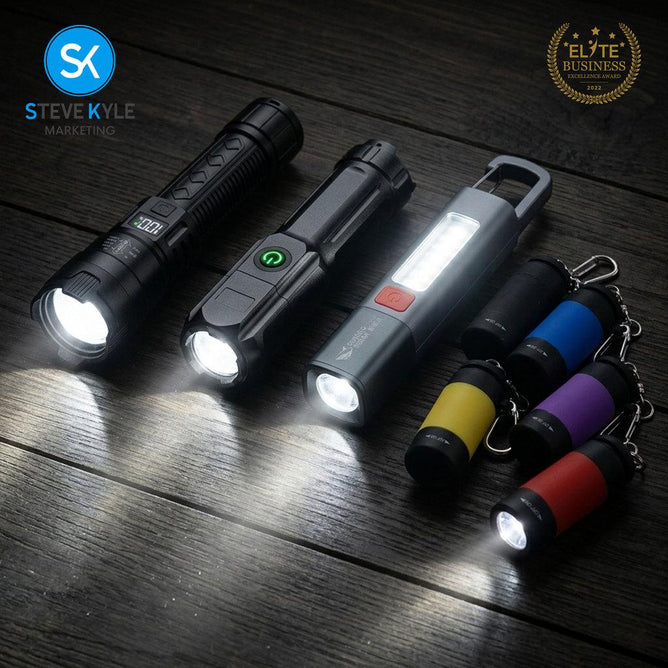 Steve Kyle Waterproof Rechargeable Portable Emergency Flashlight Mini Flashlight for Outdoor Camping and Travel Use