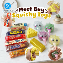 Steve Kyle Realistic Chocolate Gold Bar Pizza Cheese Squishy Toy Soft Slow Rebound Fidget Squeeze Toy