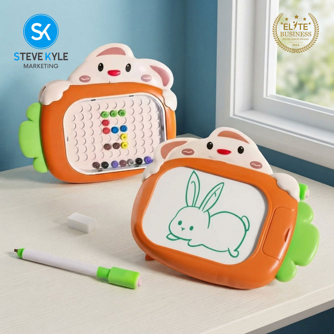 Steve Kyle Colorful 2-in-1 Writing Drawing Board with Bead Puzzle Educational Toy