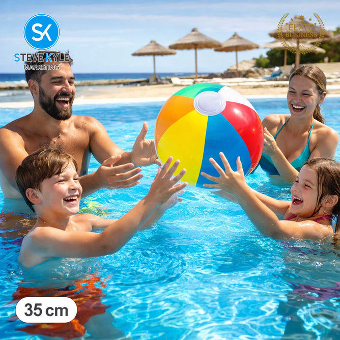 Steve Kyle Rainbow Color Beach Ball For Water Games Outdoor Play