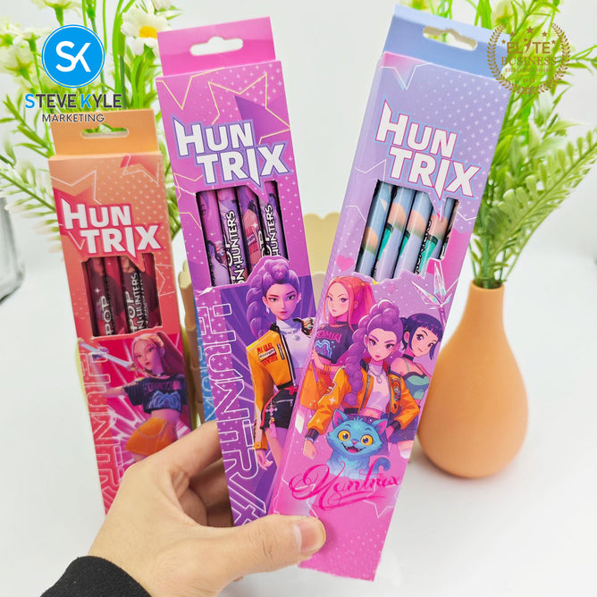Steve Kyle Twelve Pieces Colorful Girl Group Theme Pencil With Eraser For Party Giveaway Classroom Supplies