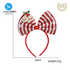 Steve Kyle Festive Felt Christmas Headband with 3D Snowman Santa Claus Bow Hairband for Kids and Adults