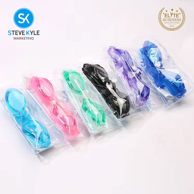Steve Kyle UV Protection Ergonomic Fit Nubian Nose Piece Adjustable Strap Anti-Fog Swimming Goggles