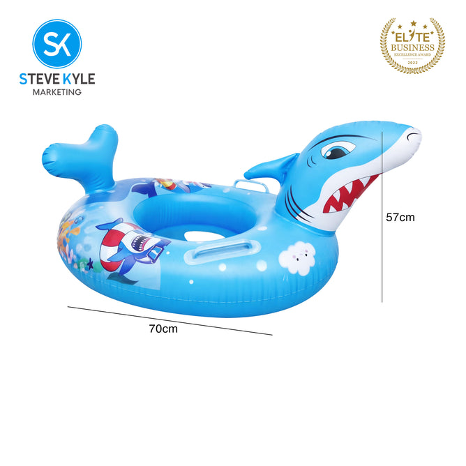 Steve Kyle Inflatable Baby Seat Float Animal-Shaped With Handle Trumpet Swimming Boat