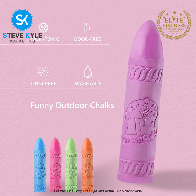 6 Colors Kids Drawing Art Glitter and Neon Washable Sidewalk Chalk for Kids