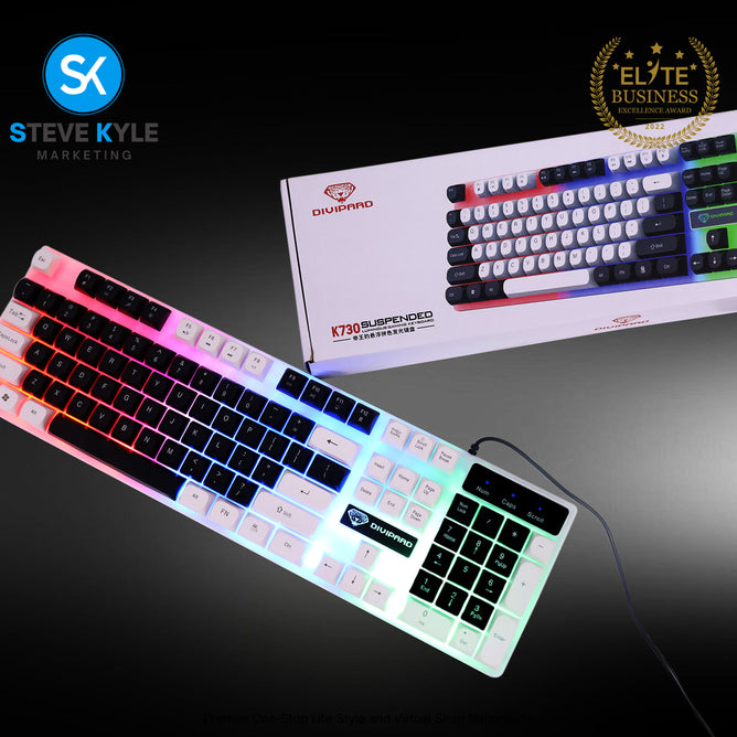 K730 Luminous Wired Gaming Keyboard Divipard For Computer Laptop