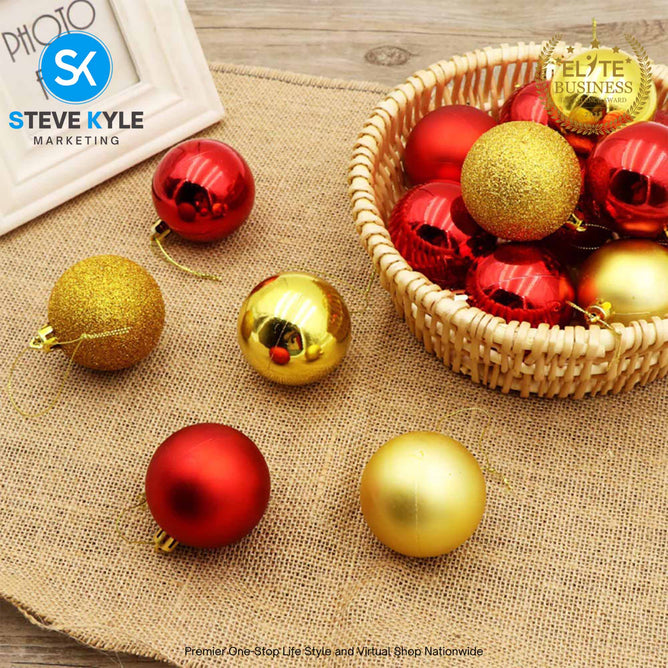 24PCS 3CM/4CM/6CM Christmas Tree ball Pendant Decorations Christmas New Year Party Decorations