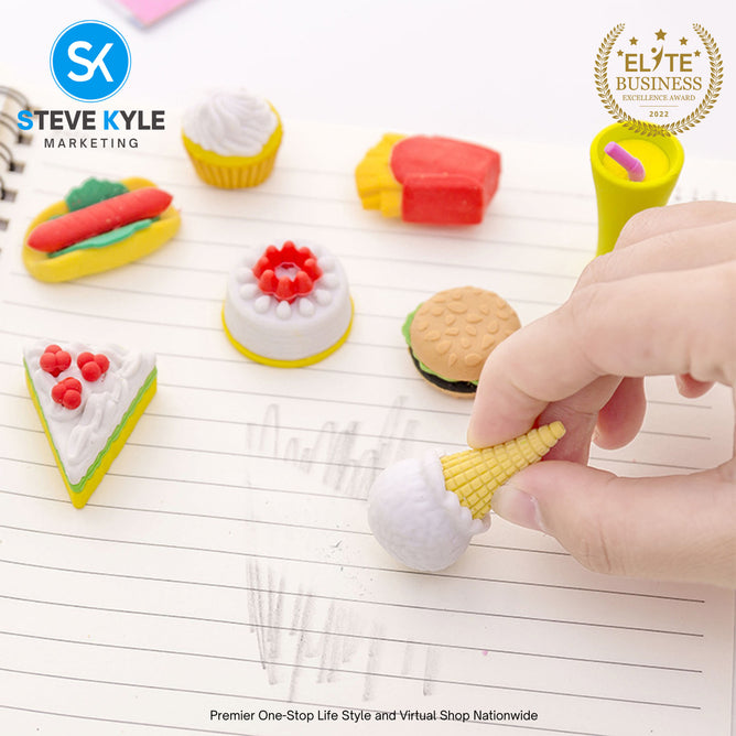 4PCS Novelty Erasers Colorful Cute Erasers For Kids Stationery School Supplies