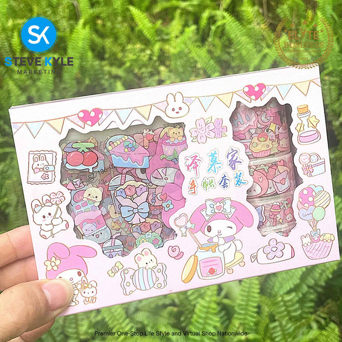Cartoon Sticker & Tape Random (1 Box Set) Waterproof Kawaii Stationery Supplies