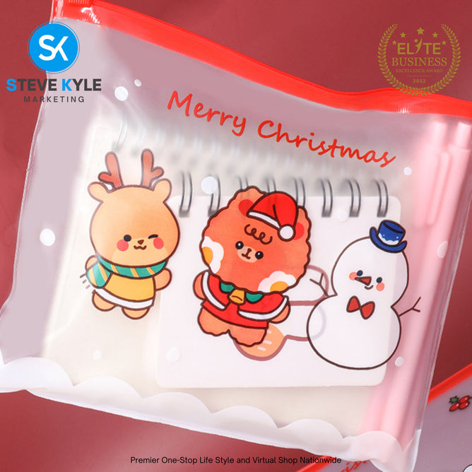 Christmas Themed Cartoon Ziplock Bag - Zipper Pouch  (1PC Random)