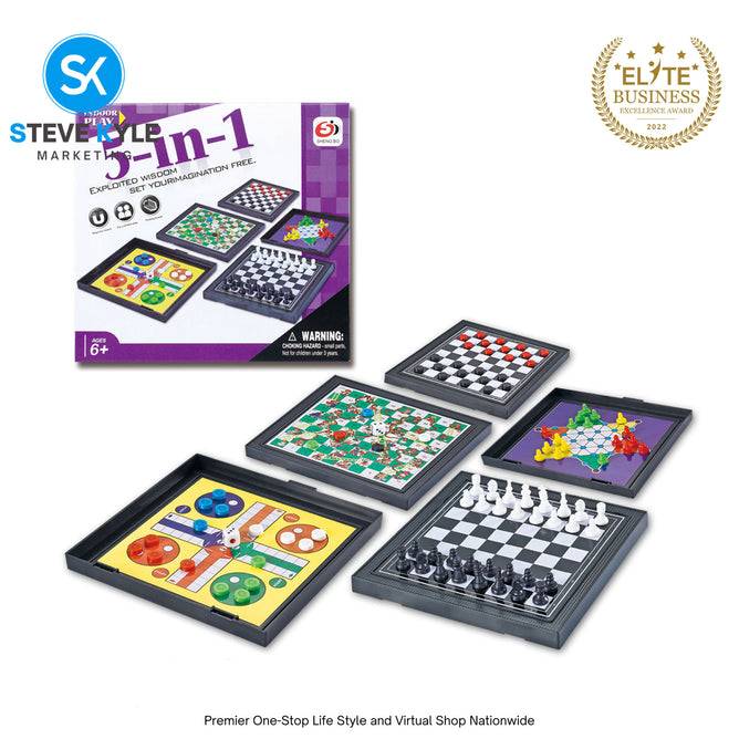 Steve Kyle Magnetic Travel Board Games Snake Ladder Flying Chess Checker Game Toys For Kids-Adult