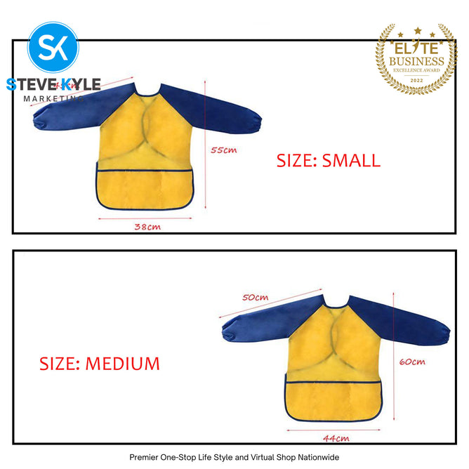 Kids Painting Apron Cute Craft Baking Waterproof Colorful Long Sleeve Apron