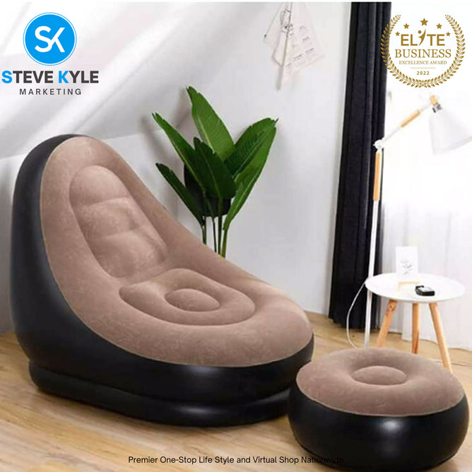 Inflatable Air Sofa with Foot Rest Cushion Lounge Chair