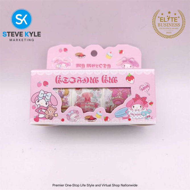 Random Tape Stickers Kawaii Kuromi Melody Cinnamoroll Pompompurin  DIY Sticker Kid Toys Stationery