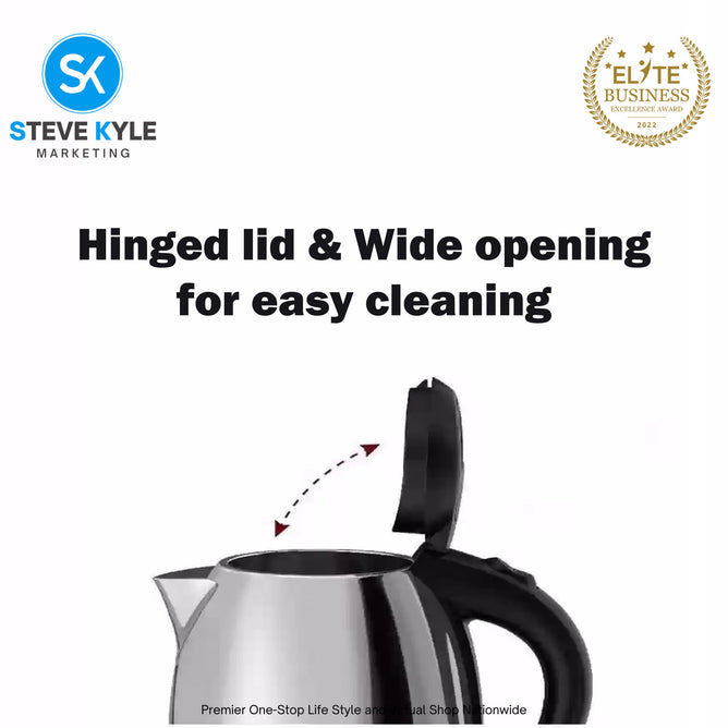 2L Capacity Fast Boiling Electric Kettle Stainless Steel Easy & Convenient Water Heater