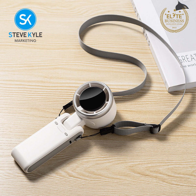 Rechargeable 3-in-1 Handheld Portable Turbo Fan with Lanyard