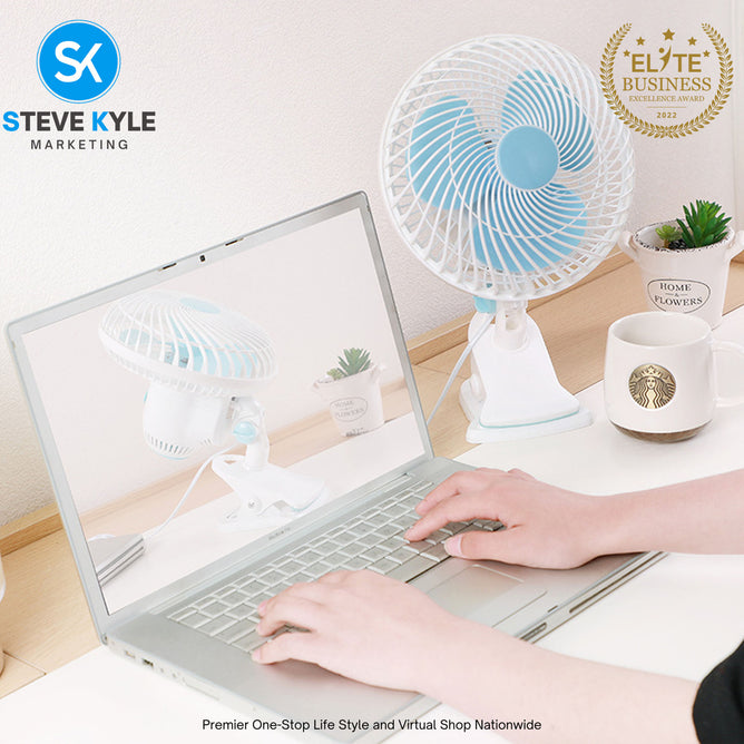 Spiral clip Portable Electric Fan Auto head Rotating Hanging Clip Fan Desk Fan