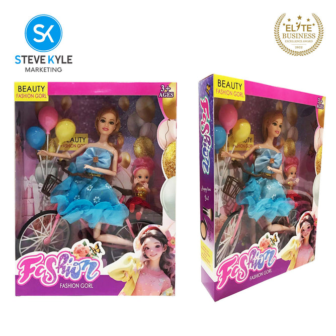 1PC Random Fashion Doll with Bicycle and Accessories for Kids