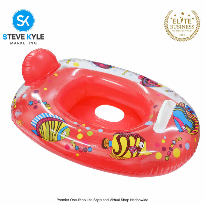 Inflatable Swim Boat Floater Colorful Tropical Fish Design