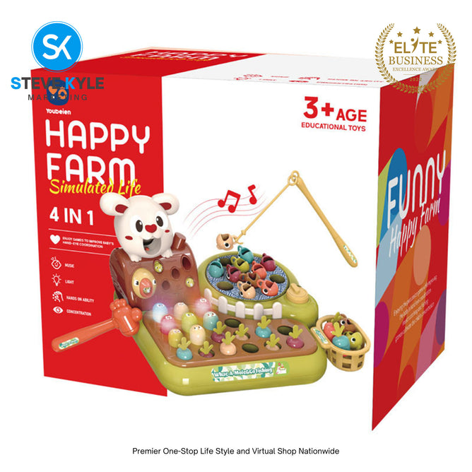 New children's Educational Fishing Whack-a-Mole Toy 4n1 Multi-Functional with Music